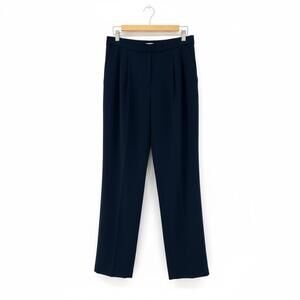 Babaton Black Pull-On Trousers Size 10 Pleated Elastic Waist Minimalist